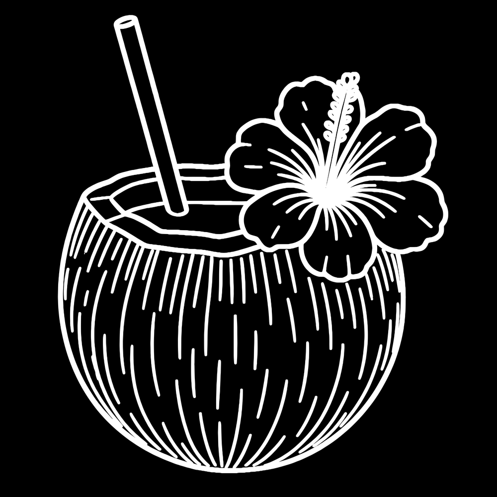Coconut Drink Hibiscus decal