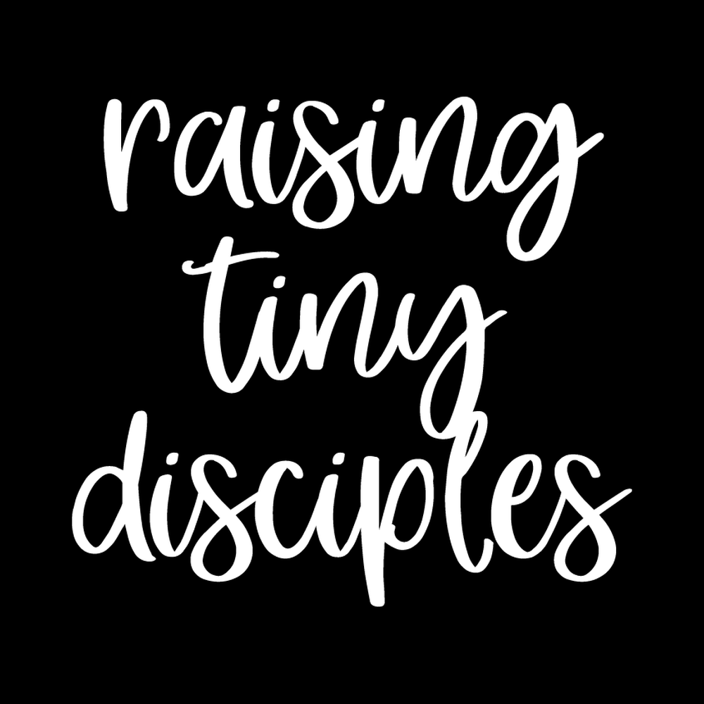 Raising Tiny Disciples vinyl decal for car window