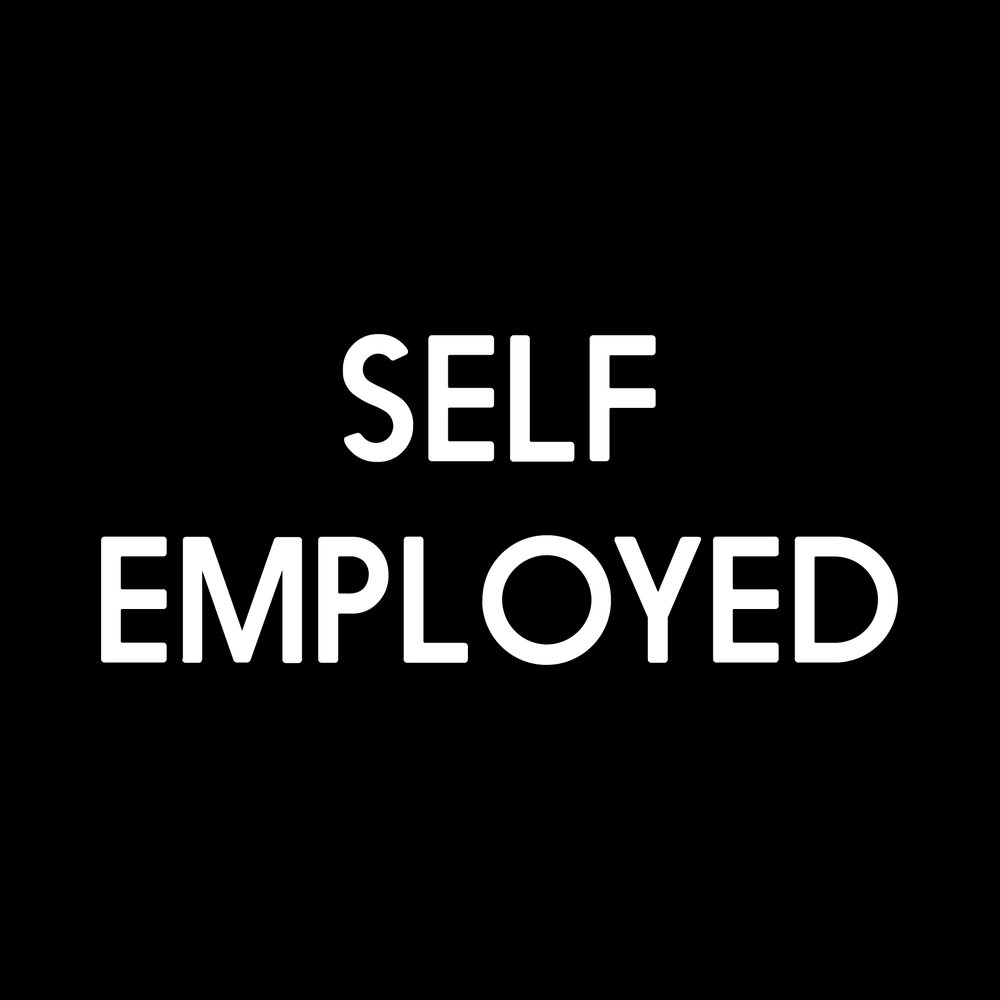 Self Employed vinyl decal for car window