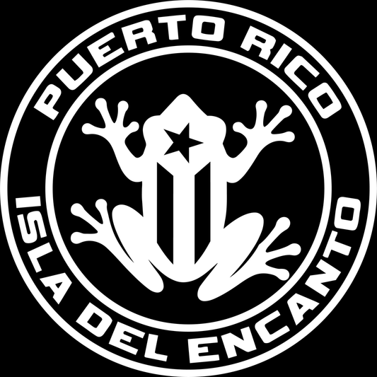 Isla Del Encanto Frog Badge decal