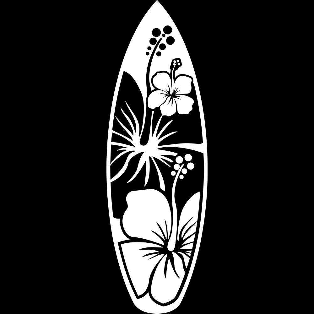Surfboard Hibiscus decal